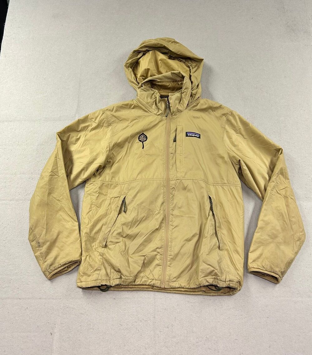 Patagonia Mojave Trails Hoodie Puffer Jacket Full Zip Men’s Size Small Gold